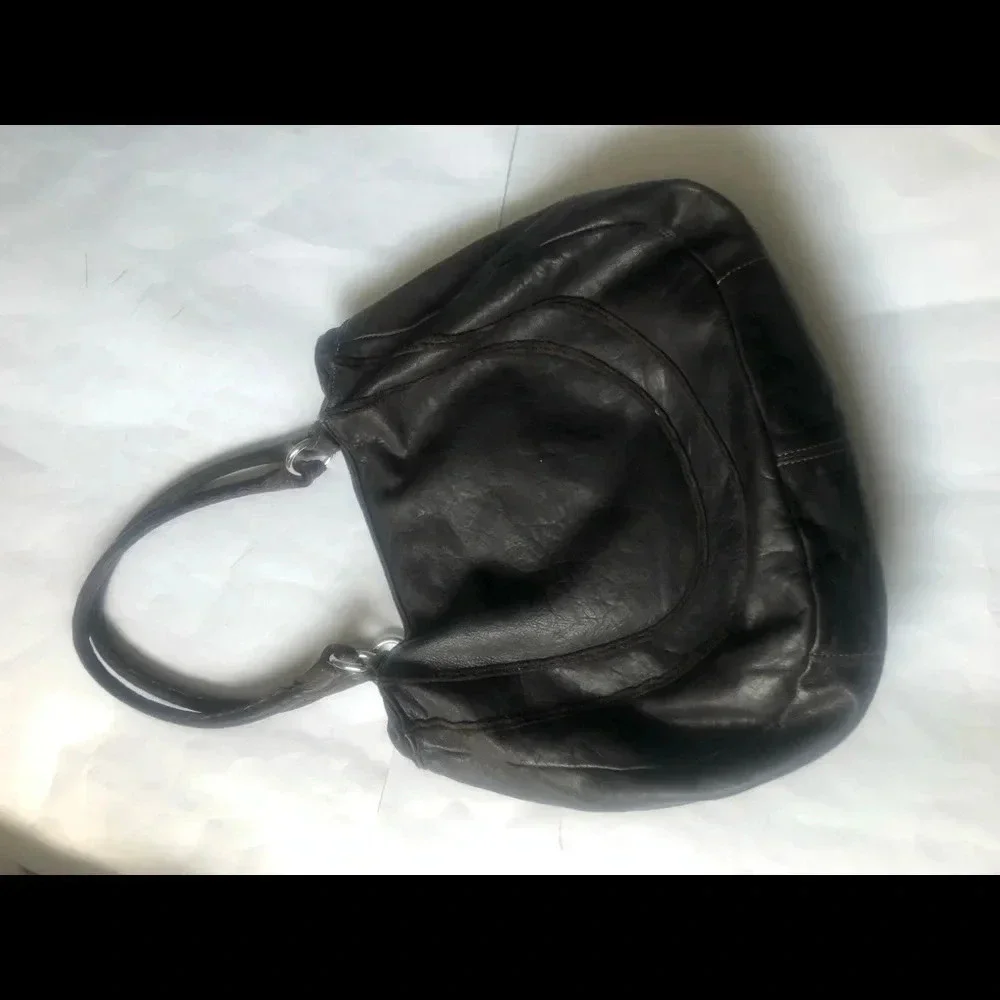 Byblos Dark Brown rose hobo leather purse